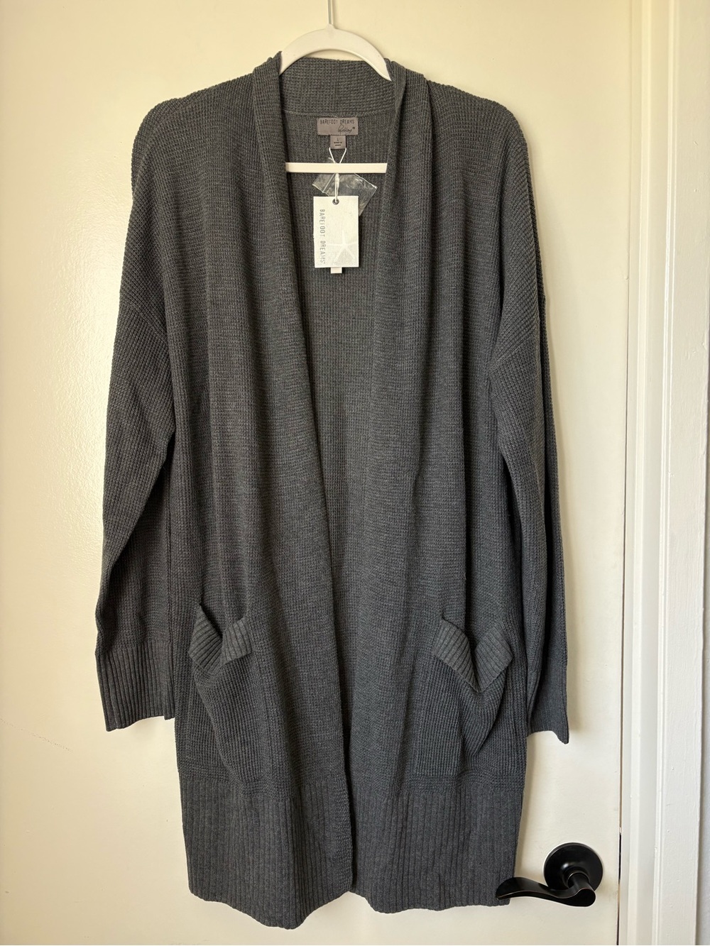 Barefoot Dreams Cozy Open-Front Gray Cardigan Sweater